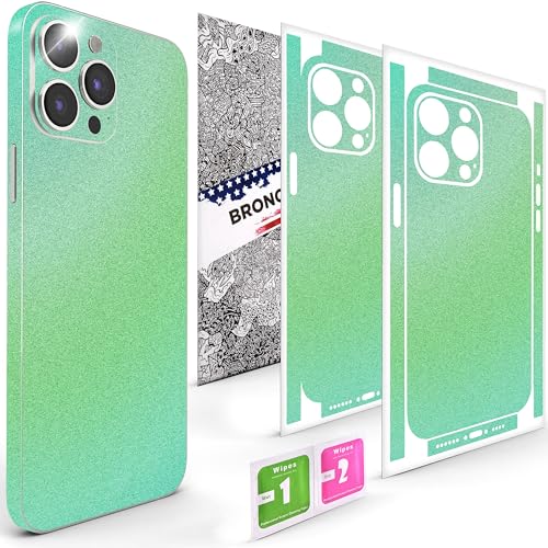 2Pcs Skin Wrap Compatible for iPhone 15 Pro – Slim Decal Vinyl Protective Film for Sides & Back – Sleek Fit, Premium Look – Compatible with All iPhone 15 Pro Cases - Glossy Warm Mint - color: Glossy Warm Mint