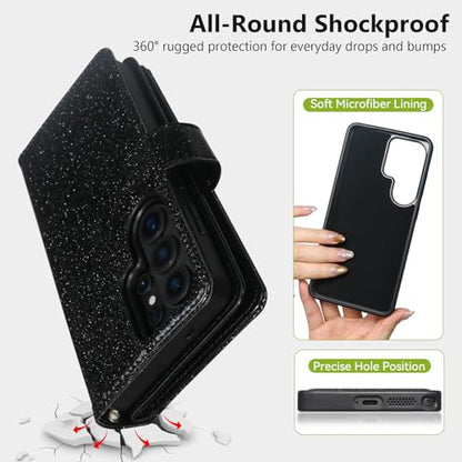 Varikke for Galaxy S26 Ultra Wallet Case Magnetic Detachable, Black - color: Black, size: Galaxy S26 Ultra 6.9"