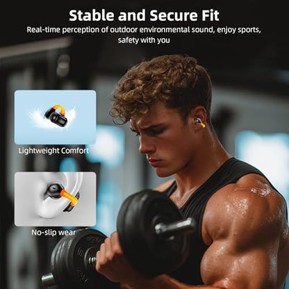 Open Ear Sport Earbuds, Clip on Bluetooth Headphones for Running Workout