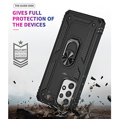 for Samsung A53 5G Case, Galaxy A53 5G Case with HD Screen Protector, [Military Grade 16ft. Drop Tested] Ring Shockproof Protective Phone Case for Samsung Galaxy A53 5G,Black - color: Samsung Galaxy A53 5G Case Black