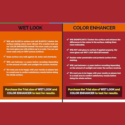 Wet Look Natural Sealer 4oz Sample- Color Enhancer 4oz Sample. - style: Trial Size/Trial Size