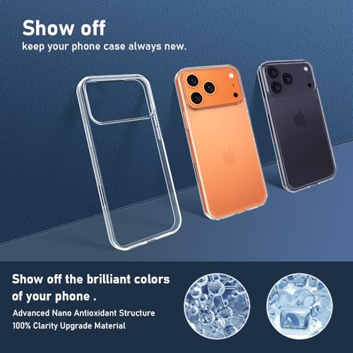 Clear Thin for iPhone 17 Pro Max Case.Soft Skin Silicone Phone Cover | Gel Rubber iPhone 17 Pro Max Case,Ultra Slim Thin Flexible Clear TPU Phone Case