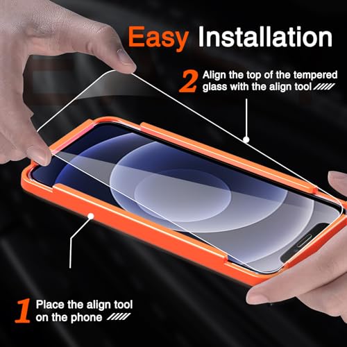 Milomdoi Screen Protector for Apple iPhone 12, Tempered Glass - size: iPhone 12 6.1 inch