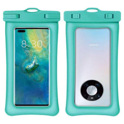 Waterproof Phone Pouch with Airbag Floating Design, IPX8 Universal Dry Bag for Smartphones Up to 6.9 Inches, Blue, Touch Screen Compatible