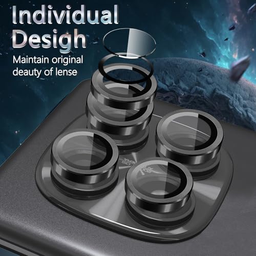 1 Pack Camera Lens Frame for Xiaomi Redmi Note 14 Pro 4G, 9H Glass Screen Protector Anti-Scratch, Tempered Glass Metal Individual Camera Cover Accessories for Redmi Note 14 Pro 4G, Black - size: for Redmi Note 14 Pro 4G