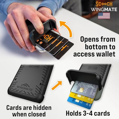 Scooch® for iPhone 15 Case with Card Holder, Wingmate Wallet Case with Hidden Card Slot and RFID Protection, Holds 3 to 4 Cards, 10-Foot Drop Protection, Dried Flowers | Hidden Card Holder for 3-4 Cards, RFID Protection, 10-foot Drop Protection - color: D