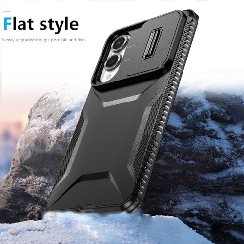 Asuwish Phone Case for Samsung Galaxy S25 Edge 5G with Screen Protector and Slide Camera Cover Rugged Hybrid Shockproof Protective Cell Accessories S25Edge 25S S 25 25Edge 6.66 2025 Women Men Black - color: Black