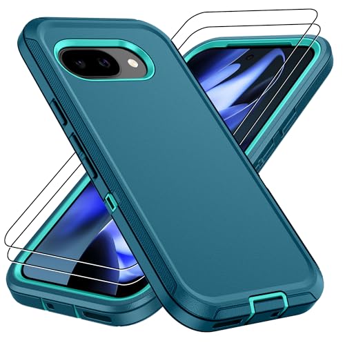 Pilaru for Google Pixel 9a Case,Pixel 9a Case with 2Pcs HD Screen Protector, Military Grade 3 in 1 Shockproof/Dustproof/Drop Proof Military Grade Protective Cover for Pixel 9a-Green - color: Green, size: Google Pixel 9a