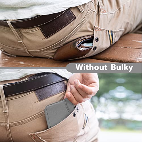 Phone Wallet For Men,Card Holder For Back Of Phone With 1pc Sticky Adhesive - color: Gray