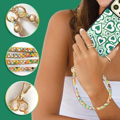 Crystal Phone Strap Crossbody and Wrist Lanyard, Anti Theft Layered & Wrist Strap Cell Phone Neck for Women - color: Colour a