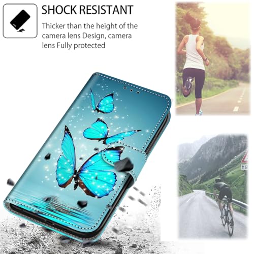 Case Wallet for Motorola Moto G Power 5G 2024, Three Butterfly | Kickstand, 3 Card Holder, Shockproof TPU Interior Shell, PU Leather, Magnetic Flip Cover, Lanyard Strap - color: Pic:10