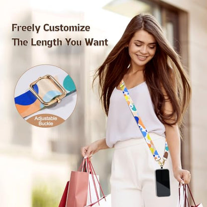 TiMOVO Phone Lanyard Crossbody Wrist Strap, Adjustable Anti-Theft Strap for Smartphone Case - color: Abstract Colour
