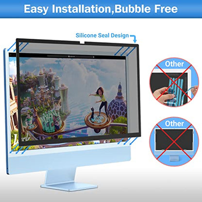 Removable 24 inch iMac Privacy Screen Filter (2021-2024, M1, M3, M4 Chip) - size: iMac 24 inch（2021-2024）