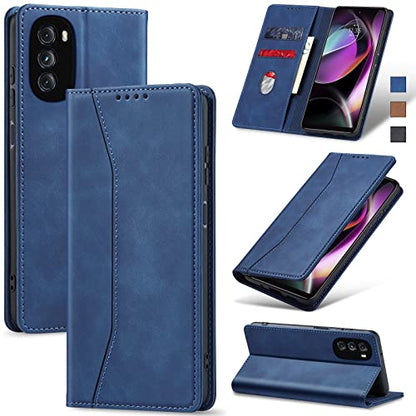 Jasonyu Flip Wallet Case for Moto G 5G (2022),Leather Magnetic Folio Cover with Card Holder,Kickstand - TPU Shockproof Durable Protective Phone Case,Blue | PU Leather Magnetic Folio Cover,with Card Holder,Kickstand,TPU Shockproof,Durable,Protective Phone