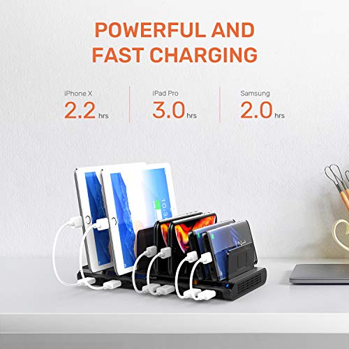 Alxum Multi USB Charging Station, 10 Port Fast Phone Tablet Charger Dock - size: 60W (10 Ports)