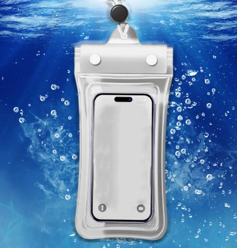 Waterproof Phone Pouch, Floatable Waterproof Phone Pouch with Touchscreen, Universal Cellphone Case, Underwater Photography for Swimming Rafting Diving (White, 26x11cm) - color: White