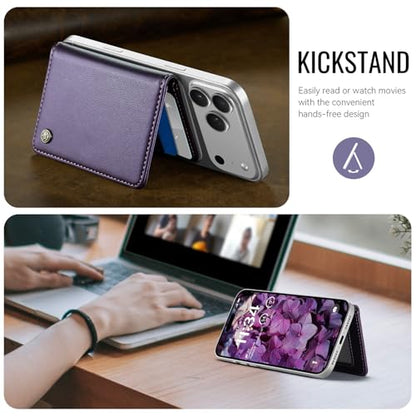 for Magsafe Magnetic Phone Wallet Card Holder, Elegant Purple - color: Elegant Purple