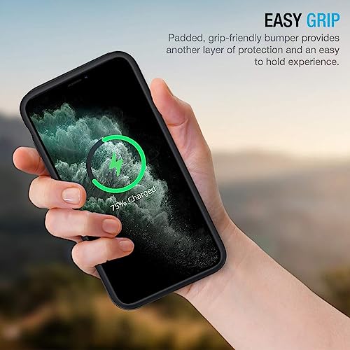 Battery Case for iPhone 11 Pro, Enhanced 10000mAh Portable Protective Wireless Charging Case Support Carplay Compatible with iPhone 11 Pro (5.8 inch) Rechargeable Extended Battery Charger Case (Black) - size: iPhone 11 Pro