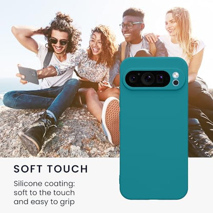 kwmobile Case Compatible with Google Pixel 9 Pro XL Case - Protective Slim TPU Phone Cover - Soft Matte Finish - Teal Matte - color: teal matte