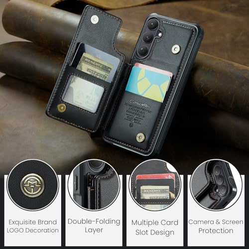 Kowauri for Samsung Galaxy S26 Case, PU Leather Wallet Case for Women Men with RFID Blocking Card Holder Slot Magnetic Closure Shockproof Protective Phone Cover for Samsung Galaxy S26 (Black) - color: Black
