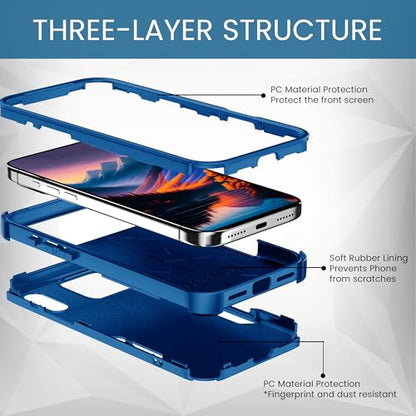 MXX for iPhone 17 Pro Max Case, Heavy Duty 3 in 1 Wing Design Protective Cover with MagSafe, Phone Case 2025 (Navy Blue) - color: Navy Blue, size: iPhone 17 Pro Max