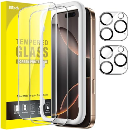 JETech Screen Protector for iPhone 16 Pro Max, 2+2 Pack - size: iPhone 16 Pro Max