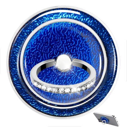 Blue Sparkly Magnetic Ring Grip for MagSafe, Bling Phone Stand - color: Blue