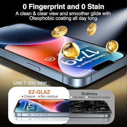 EZ-GLAZ-4+2 Pack for iPhone 14 Plus Privacy Screen Protector (6.7") - size: iPhone 14 Plus