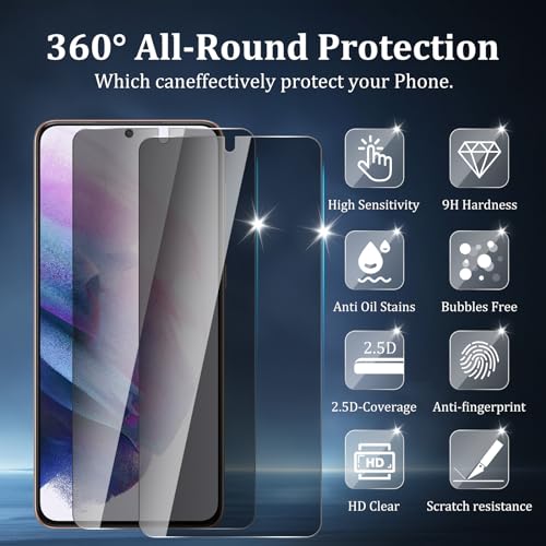 2+2 Pack Privacy Screen Protector for Samsung Galaxy S21 Plus 5G - size: Galaxy S21 Plus 2+2 Pack