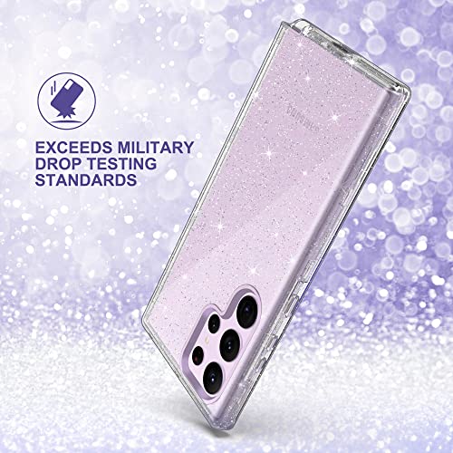 ULAK Compatible with Samsung Galaxy S23 Ultra 5G Case, Heavy Duty Shockproof Hybrid Soft TPU Bumper Drop Protection Transparent Phone Case for Galaxy S23 Ultra 5G 6.8 inch - Clear Glitter - color: Glitter