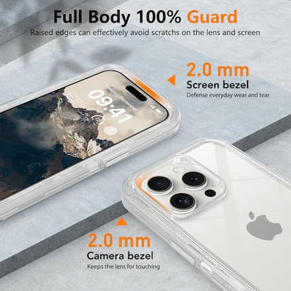 TUTUKII for iPhone 15 Pro Case Clear | Heavy Duty Shockproof, Anti-Drop, Anti-Yellow,Triple-Layer Transparent Protective Phone Cover, 6.1" - color: Clear, size: iPhone 15 Pro 6.1"