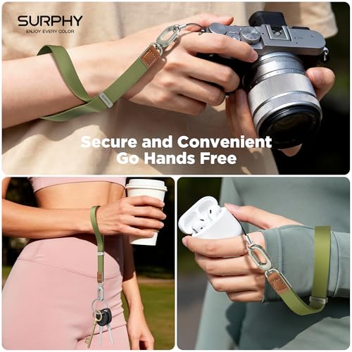 SURPHY Phone Wrist Strap, Keychain Wristlet, Wrist Lanyard with Tether Tab - color: Green