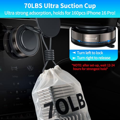 Vacuum Suction Magnetic Phone Holder for iPhone 17 16 15 14 13 Pro