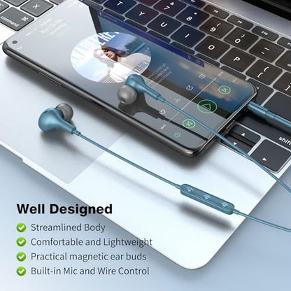 APETOO Wired Earbuds in-Ear Headphones 3.5mm Jack for Laptop/School Blue - color: Blue