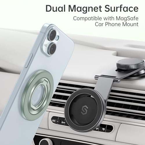 SYNCWIRE for MagSafe Phone Grip, Magnetic Phone Ring Holder - color: Light Green