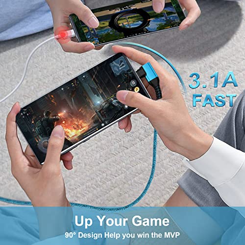 USB C Cable 3.1A Android Charger Fast Charging Right Angle for iPhone 17 16