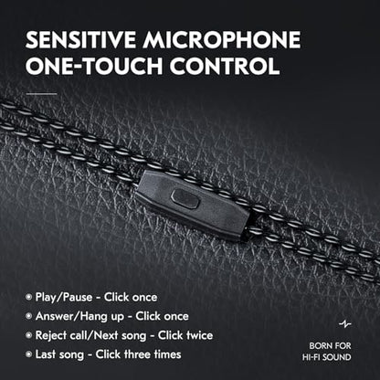 H HIFIHEAR CCZ DC03 2M Long IEM Cable with Mic,TFZ 3.5MM, with Mic