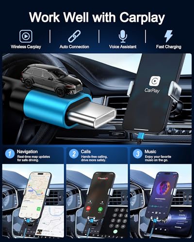 2Pack Carplay Cable for iPhone 17 USB A to USB C Braided Fast Charging Cord - size: 3FT
