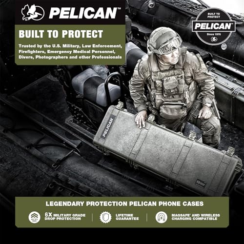 Pelican Voyager iPhone 17 Case - Rugged MagSafe Phone Case - Black | Magnetic Phone Case w/24ft Military Grade Drop Protection - Phone Cover w/ Belt Clip Holster Kickstand for iPhone 17 - color: Voyager - Black, style: iPhone 17