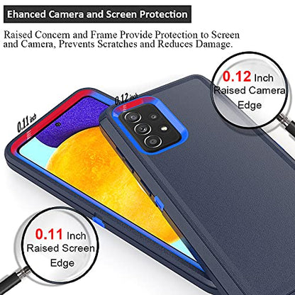 TENCO Compatible with Samsung Galaxy A52 5G Case,with Screen Protectors,Heavy Duty Rugged Shockproof Full Body Protection Kickstand Case with Belt Clip Holster for Samsung Galaxy A52 5G (Blue) - color: Blue