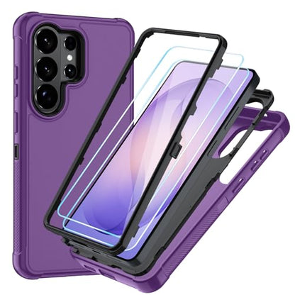 for Samsung Galaxy S26 Ultra Case with HD Screen Protector, 3-Layer Shockproof Military Grade Full Body Protection, Heavy Duty Hybrid Protective Phone Cover (Lilac Purple/Black) - color: Lilac Purple/Black