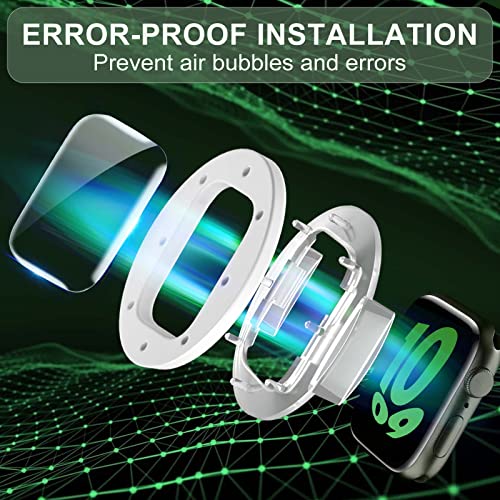 Compatible for Apple Watch Seires 9 8 7 Screen Protector 41mm, Tempered Glass 𝐇𝐢𝐝𝐞 𝐒𝐜𝐫𝐚𝐭𝐜𝐡𝐞𝐬 Full Coverage Bubble Free HD Film for iWatch Seires 9/8/7 41mm - 2 Pack - size: 41mm