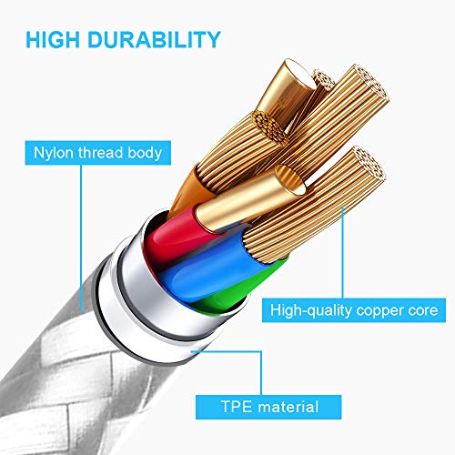 USB C to Lightning Cable, 5 Pack PD Fast iPhone Charger Cord (Silver) - color: Silver, style: USB-C to L