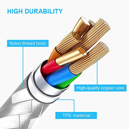 USB C to Lightning Cable, 5 Pack PD Fast iPhone Charger Cord (Silver) - color: Silver, style: USB-C to L