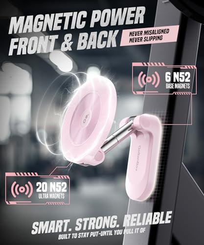 GolbinBox All Metal Dual Magnetic Gym Phone Holder for MagSafe, Pink - color: Pink
