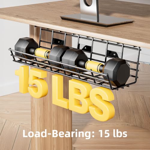 1 Pack DELAMU Under Desk Cable Management Tray, Large Metal Cord Organizer, Office & Home Cord Wire Management Under Desk Shelf, Easy Install Pre-drilled Cable Organizer, Black - size: 1 Pack