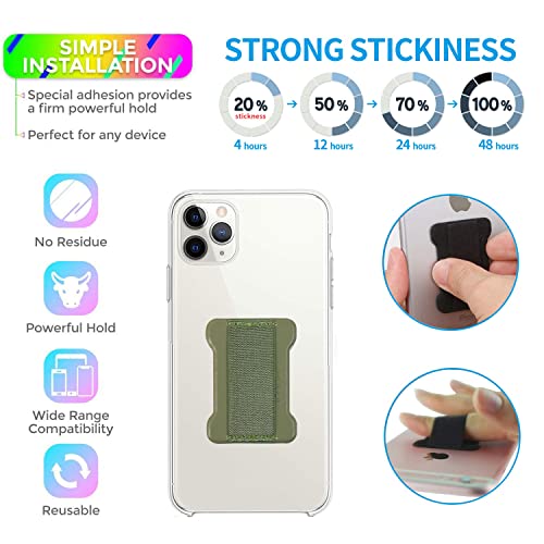 Universal Phone Grip for Smartphones - Phone Holder for Hand for Back of Phone - Wireless Charging Compatible (Green) - 2Pack - color: Green