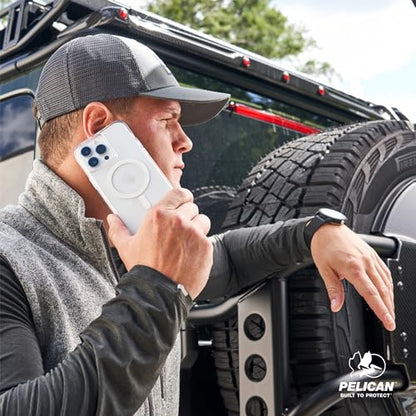 Pelican Ranger Series - iPhone 15 Pro Max Case 6.7" [Compatible with MagSafe] [Anti-Yellow] Magnetic Phone Case with Anti-Scratch Tech [12ft MIL-Grade Drop Protection] Cover for 15 Pro Max - Clear | Rugged Magnetic Phone Case w/12ft Military-Grade Drop Pr