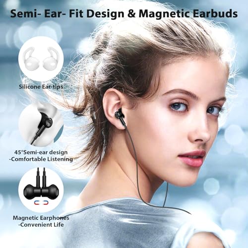 Jelanry Magnetic USB-C Wired Earbuds HiFi Stereo Headphones with Mic Black - color: Black