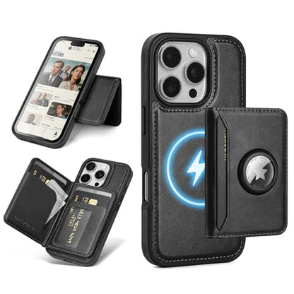 Antsturdy Compatible with MagSafe iPhone 16 Pro Wallet Case,Black - color: Black, size: iPhone 16 Pro - 6.3"